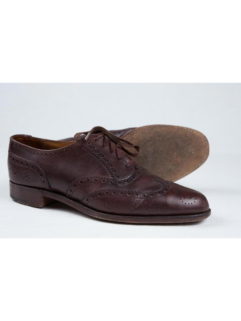 Brown Ralph Lauren Benchmade Crockett & Jones Wingtip Brogue Shoes Sz 8.5 D